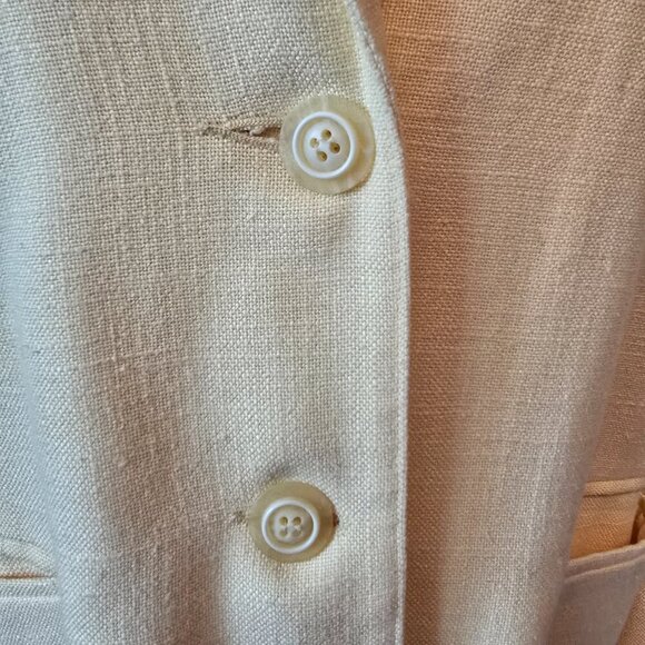 Lindor - Vintage Cream Coloured Blazer with Shoulder Pads​ - Picture 3 of 13